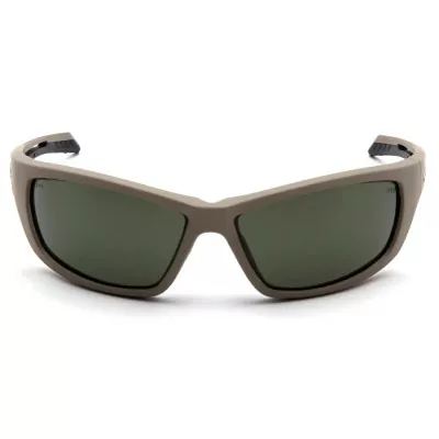 Окуляри захисні Venture Gear Tactical Howitzer Tan (forest gray) Anti-Fog, чорно-зелені в пісочній оправі 