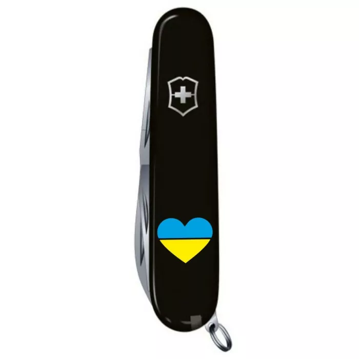 HUNTSMAN UKRAINE 91мм/15функ/чорн /штоп/ніжн/пила/гачок /Серце синьо-жовте 