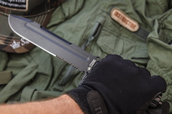 Ніж Kizlyar Supreme Survivalist Z, сталь D2 Black Titanium 