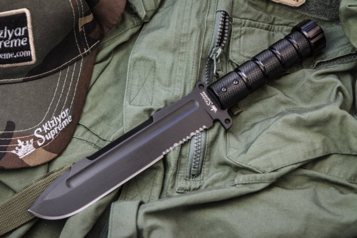 Ніж Kizlyar Supreme Survivalist Z, сталь D2 Black Titanium 