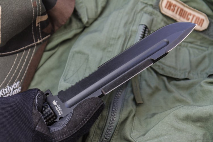 Ніж Kizlyar Supreme Survivalist Z, сталь D2 Black Titanium 