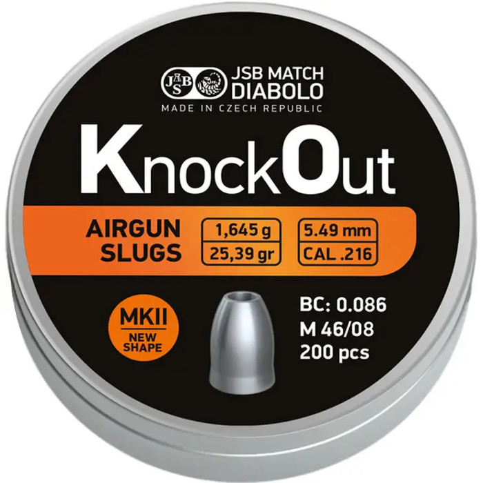 Кулі пневматичні JSB Diabolo KnockOut Slugs MKII .216 
