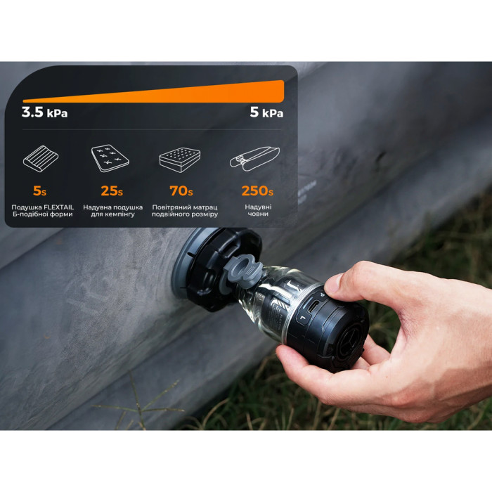 Насос-ліхтар кемпінговий Flextail Max Pump 3, чорний 
