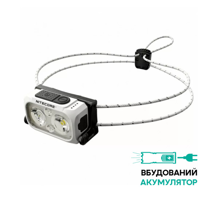 Ліхтар налобний Nitecore NU21 (360 люмен, 8 режимів, USB-C), білий