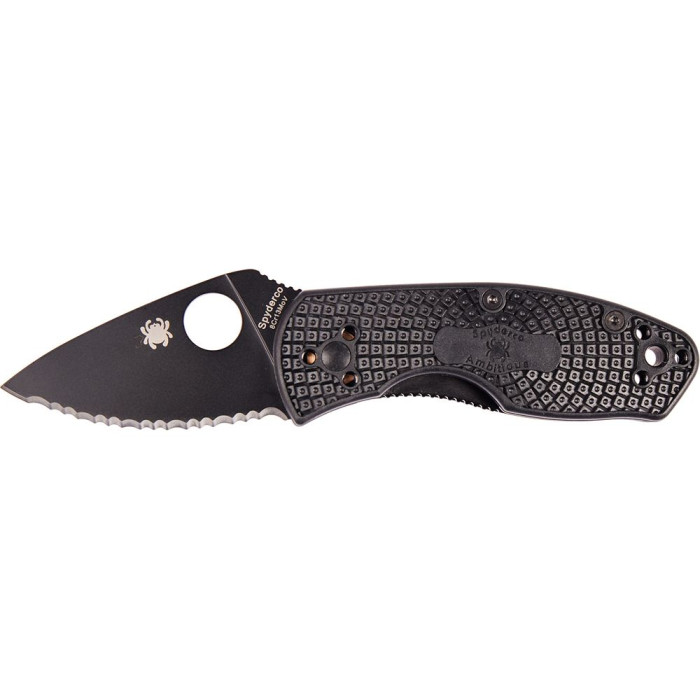 Ніж Spyderco Ambitious FRN Black Blade, серейтор (C148SBBK) 