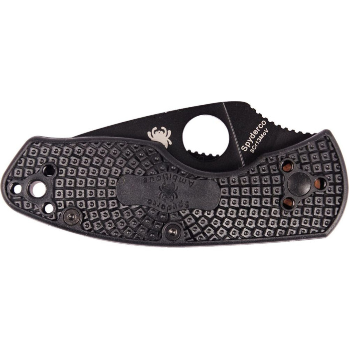 Ніж Spyderco Ambitious FRN Black Blade, серейтор (C148SBBK) 