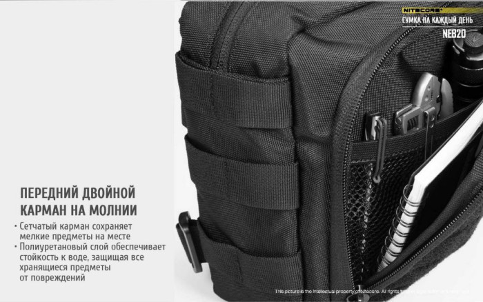 Сумка EDC, тактична Nitecore NEB20 Cordura 1050D (сіра) 