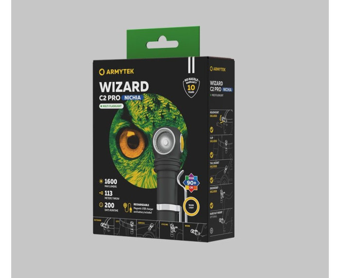 Мультифонар Armytek Wizard C2 Pro Nichia Magnet USB (тепле світло) 
