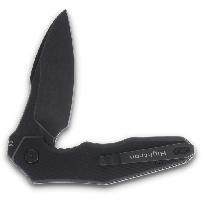 Ніж Hightron Mini Ventura, D2, G10, чорний, чорний stonewash клинок 