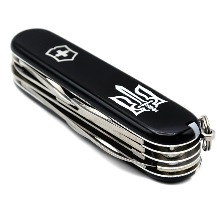 HUNTSMAN UKRAINE 91мм/15функ/чорн /штоп/ніжн/пила/гак /Трезубець ОУН біл. 