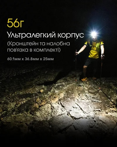 Ліхтар налобний Nitecore NU25 NEW (400 люмен, 12 режимів, USB-C), чорний 