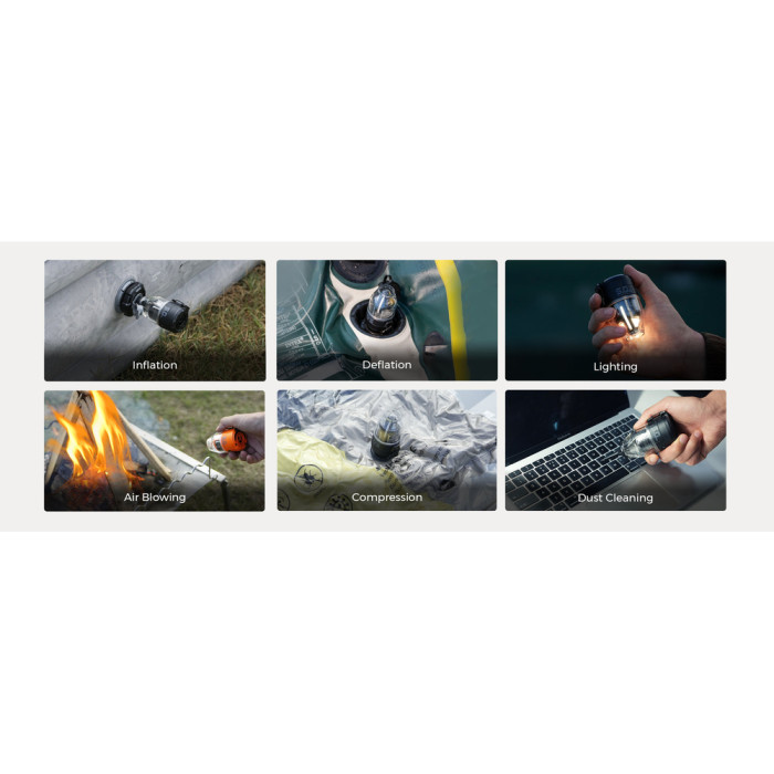 Насос-ліхтар кемпінговий Flextail Max Pump 3, помаранчевий 