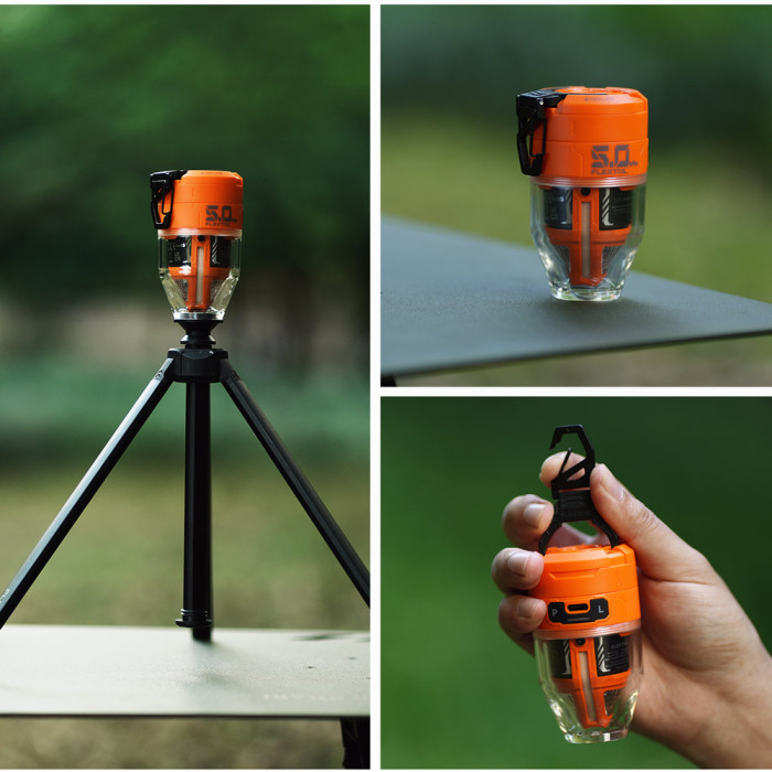 Насос-ліхтар кемпінговий Flextail Max Pump 3, помаранчевий 