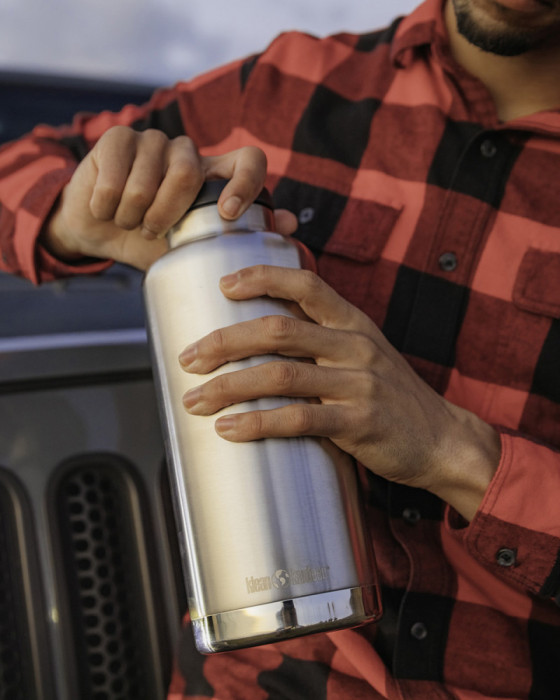 Термос ізольований ковпачок Klean Kanteen з широкою петлею 1900 мл матова нержавіюча сталь 