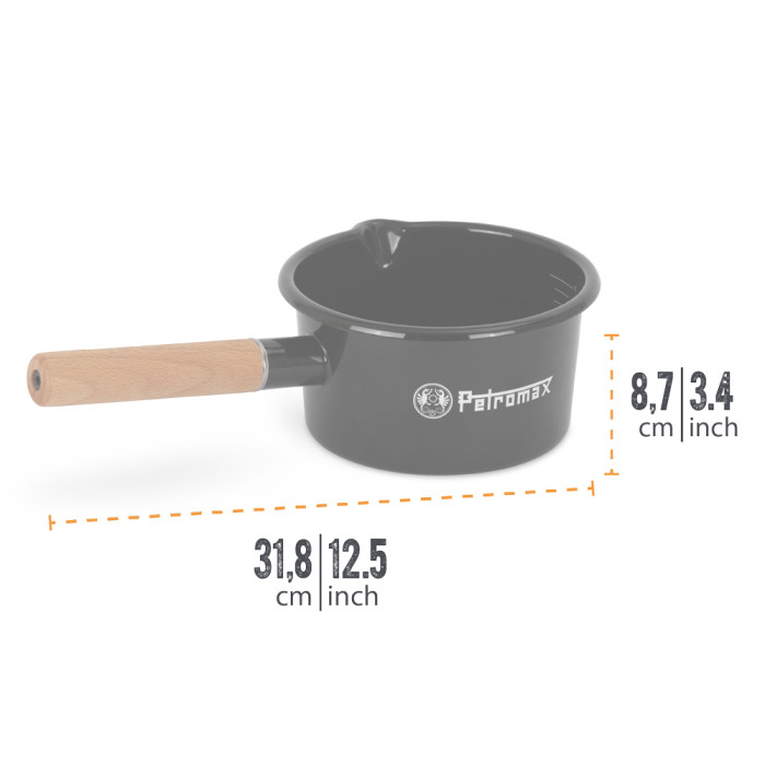 Ківш емальований Petromax Enamel Pan 1 л Чорний
