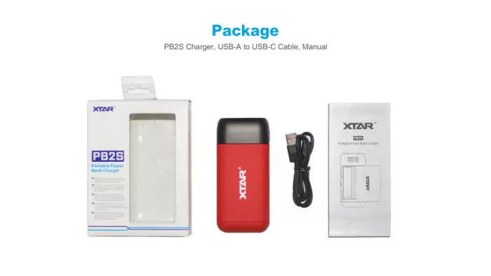 Зарядний пристрій (функція Powerbank) XTAR PB2S (відновлений) 