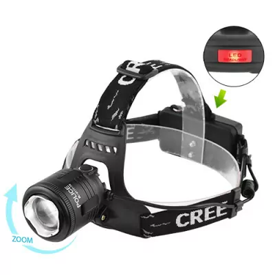 Ліхтар на лоб Police 2177-T6, 2х18650, ЗУ 220v /12v, zoom, шипи, signal light, BOX