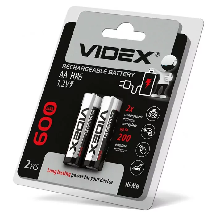 Акумулятори Videx HR6 / AA 600mAh double blister/2шт 