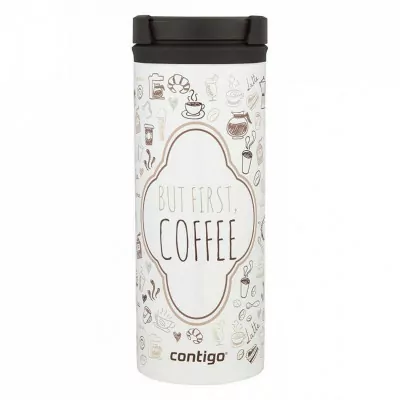 Термокружка Contigo Twistseal Eclipse 473 мл White (But First, Coffee)
