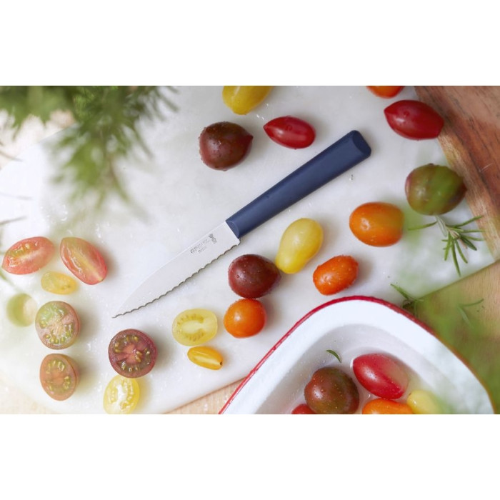 Ніж кухонний Opinel №313 Serrated, синій 