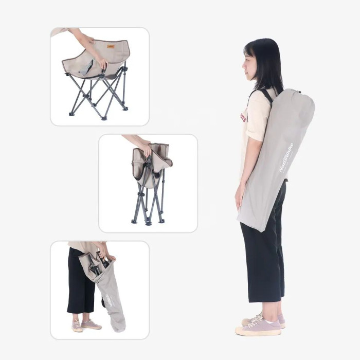 Крісло складне Naturehike NH20JJ022 600D Oxford Cotton /сталь, чорний 