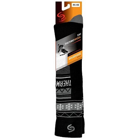 Термоноски InMove Ski Deodorant Thermowool Черный с красным, 38-40  