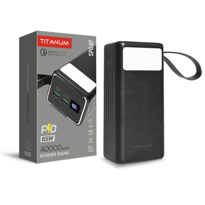 Повербанк 40000mAh TITANUM SP04P PD65W Black 