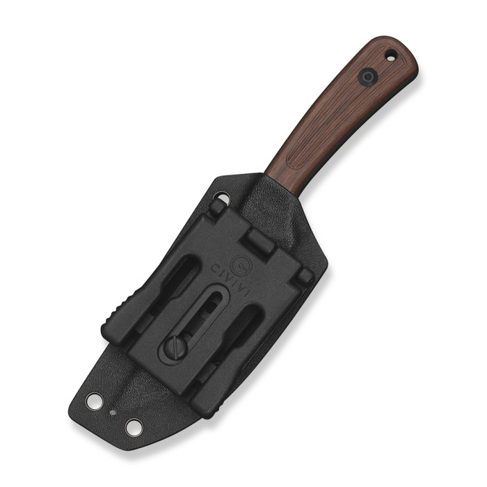 Ніж фіксований туристичний Civivi Carveth (9,1 см) AEB-L / Wood дерево з чохлом
