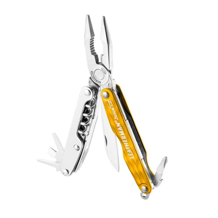 Мультитул Leatherman Juice C2 - Sunrise yellow (зі шкіряним чохлом, у подарунковій коробці) 