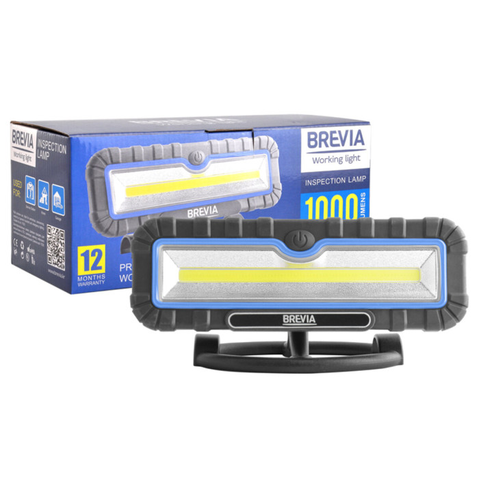 Професійна інспекційна лампа Brevia LED 10W COB 1000lm 4000mAh Power Bank, type-C 