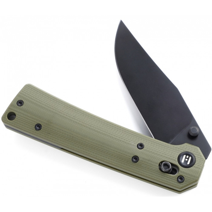 Ніж Hightron Pathwright,14C28N, G10, зелений, чорний клинок 