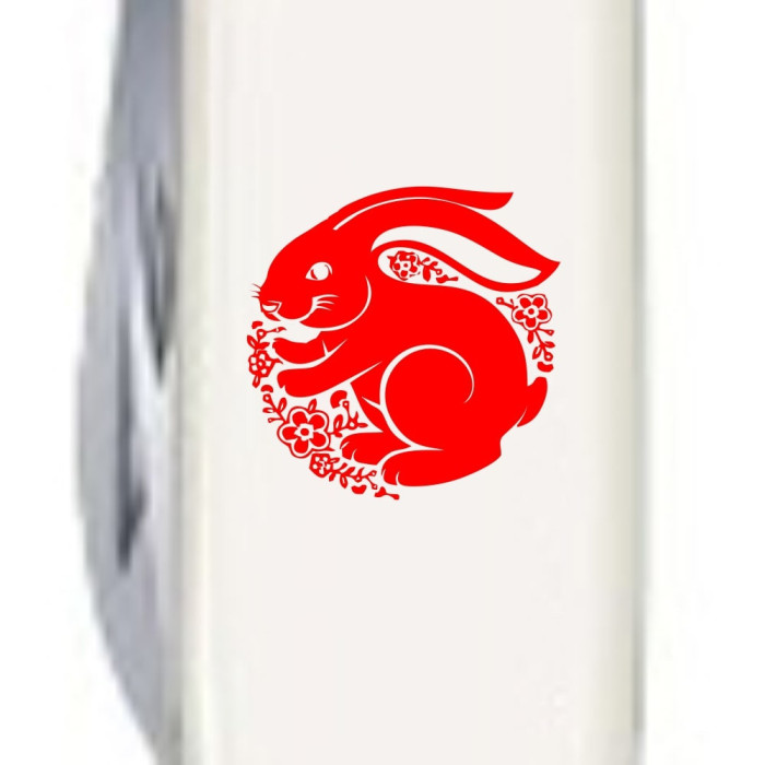 Ніж Spartan Zodiac 91мм/12функ/біл /Щасливий кролик черв. 