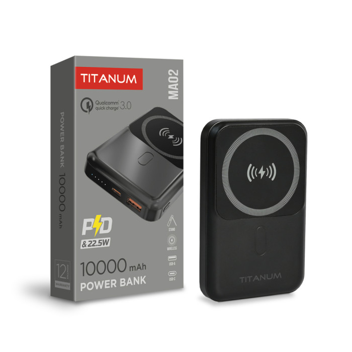 Повербанк з бездротовою зарядкою 10000mAh TITANUM MA02 