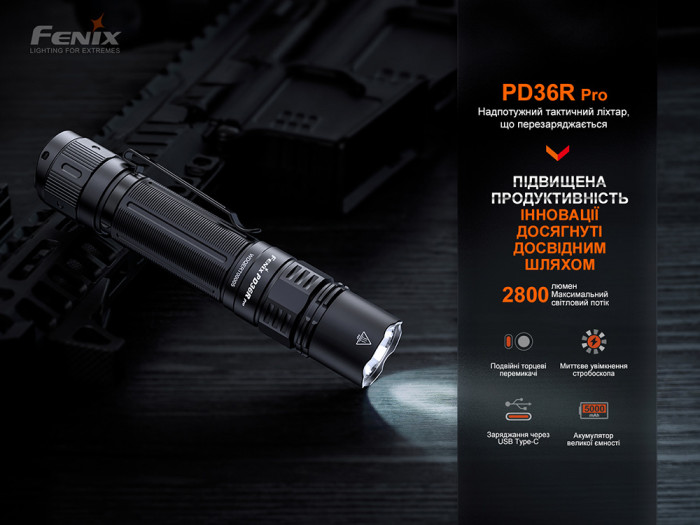 Ліхтар тактичний Fenix PD36R Pro RED (вітринний зразок) 