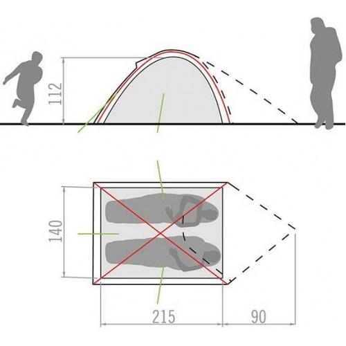 Намет Vaude 142194590/20 Campo Compact 2P Chute Green 