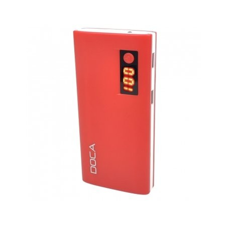 Power Bank DOCA D566II з LED дисплеєм, 13000 mAh (червоний) 
