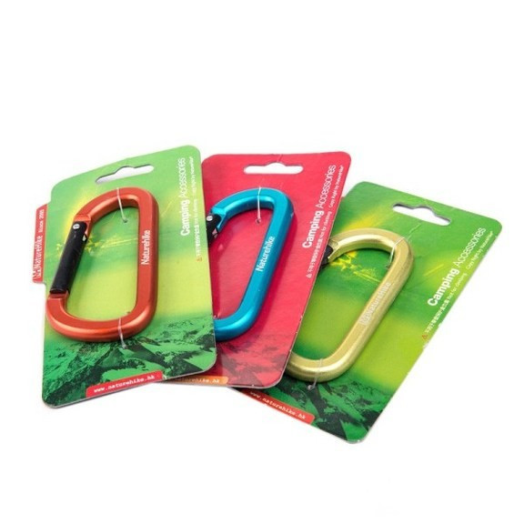 Карабін багатофункціональний з муфтою Naturehike D-type 80 мм зелений 