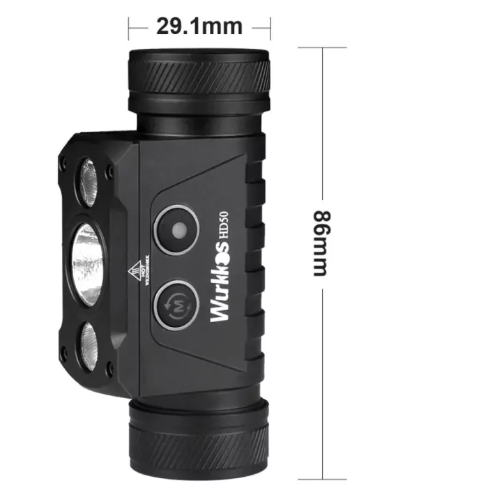 Ліхтар налобний Wurkkos HD50 USB-C Rechargeable, чорний 
