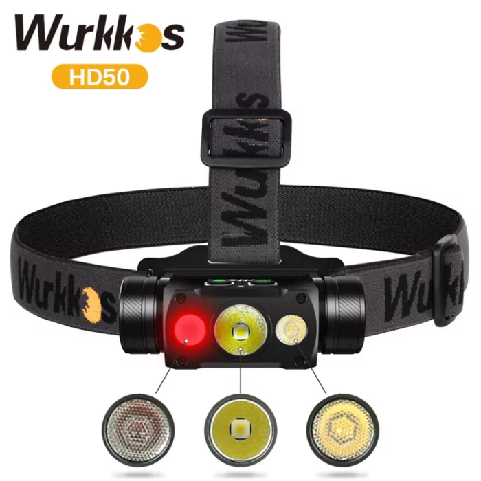 Ліхтар налобний Wurkkos HD50 USB-C Rechargeable, чорний 
