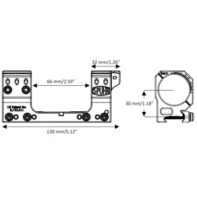 Моноблок Spuhr SP-4001C Gen3, Ø34, H30mm/1,18", Сплав. Picatinny 