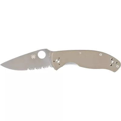 Ніж Spyderco Tenacious, напівсеррейтор brown