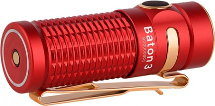 Ліхтар Olight Baton 3 Premium Red із зарядною станцією 
