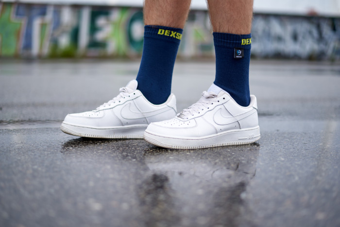 Водонепроникні шкарпетки DexShell Ultra Thin Crew, Синій /Жовтий, M 