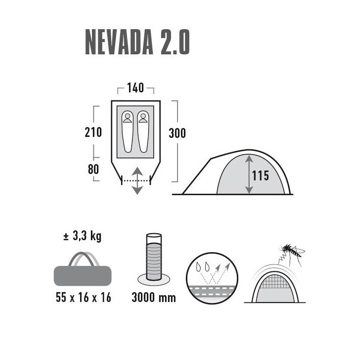 Намет High Peak Nevada 2.0 (Nimbus Grey) 