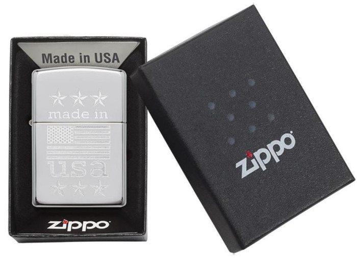 Запальничка Zippo 250 Made In Usa With Flag 29430 