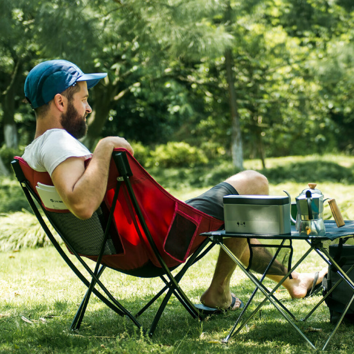 Крісло складне Naturehike YL04 NH18X004-Y, 600D Оксфорд /сталь, червоний 