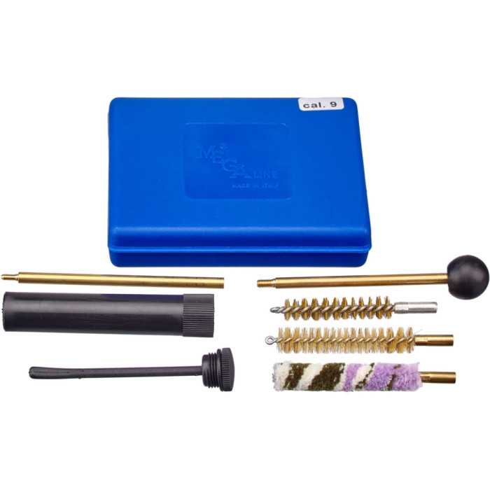 Набір для чищення MEGAline пістолет 9мм. пластиковий короб, латунь 