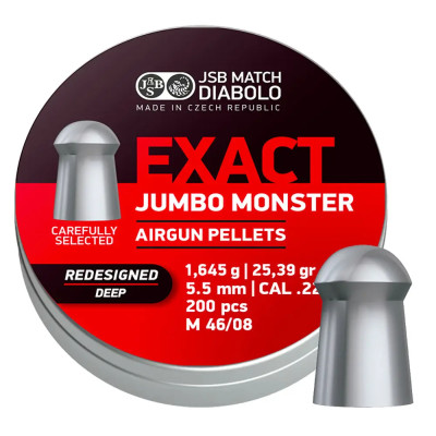 Кулі пневматичні JSB Exact Jumbo Monster Redesigned DEEP 5,52 мм 1,645 гр (200 шт/уп)