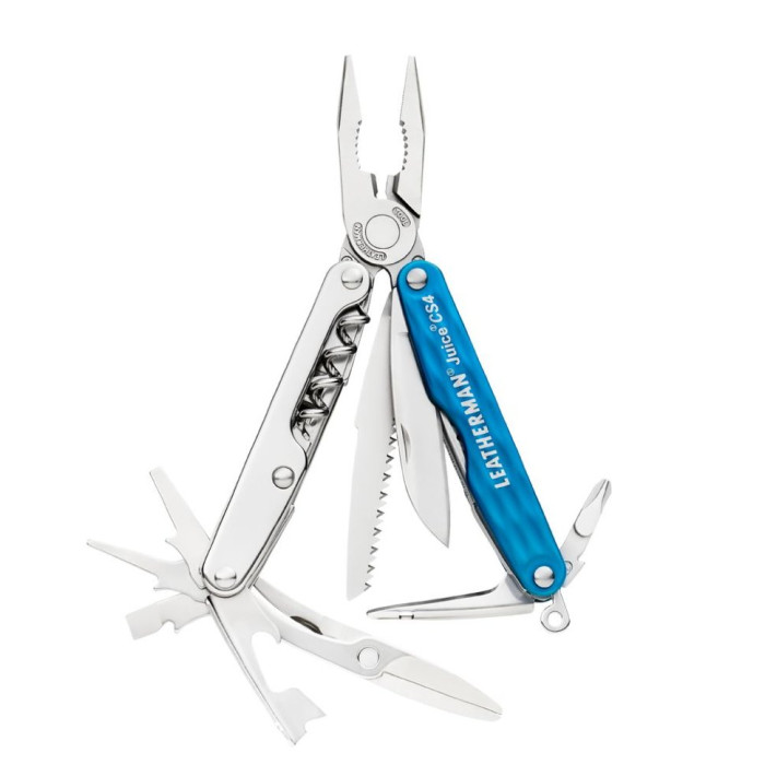 Мультитул Leatherman Juice CS4 - Columbia blue (зі шкіряним чохлом, у подарунковій коробці) 