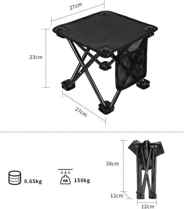 Складаний стілець KingCamp MINI FOLDING STOOL (KC1903) CAMOUFLAGEGREEN 